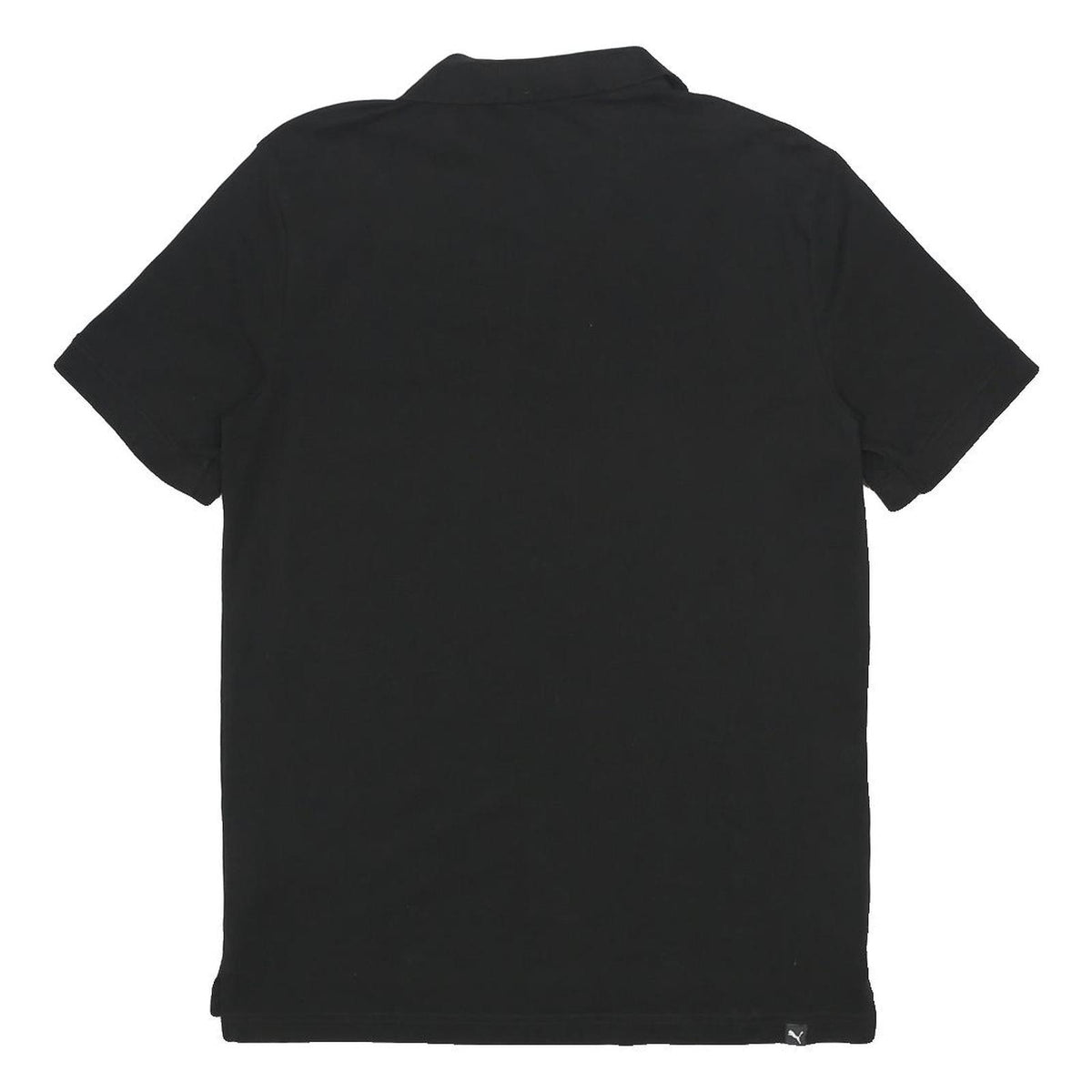 PUMA Mens Black Short Sleeve Plain Polo Shirt M Cotton Blend Classic Fit