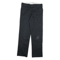 DICKIES Mens Cotton Blend Black Slim Straight Trousers W30 L30 Workwear Casual