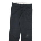 DICKIES Mens Cotton Blend Black Slim Straight Trousers W30 L30 Workwear Casual