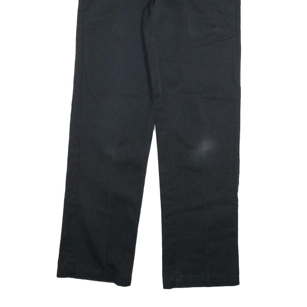 DICKIES Mens Cotton Blend Black Slim Straight Trousers W30 L30 Workwear Casual