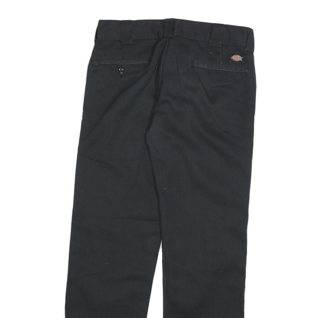 DICKIES Mens Cotton Blend Black Slim Straight Trousers W30 L30 Workwear Casual