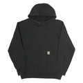 CARHARTT Mens Black Hoodie L Cotton Casual Workwear Pullover Pocket