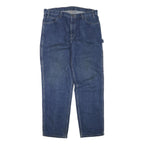 DICKIES Mens Regular Fit Blue Denim Jeans W40 L34 Cotton Blend Zip Pockets