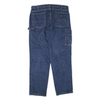 DICKIES Mens Regular Fit Blue Denim Jeans W40 L34 Cotton Blend Zip Pockets