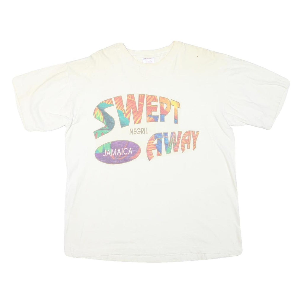 MAGIC Mens White Swept Away Graphic T-Shirt XL Short Sleeve Crew Neck Casual