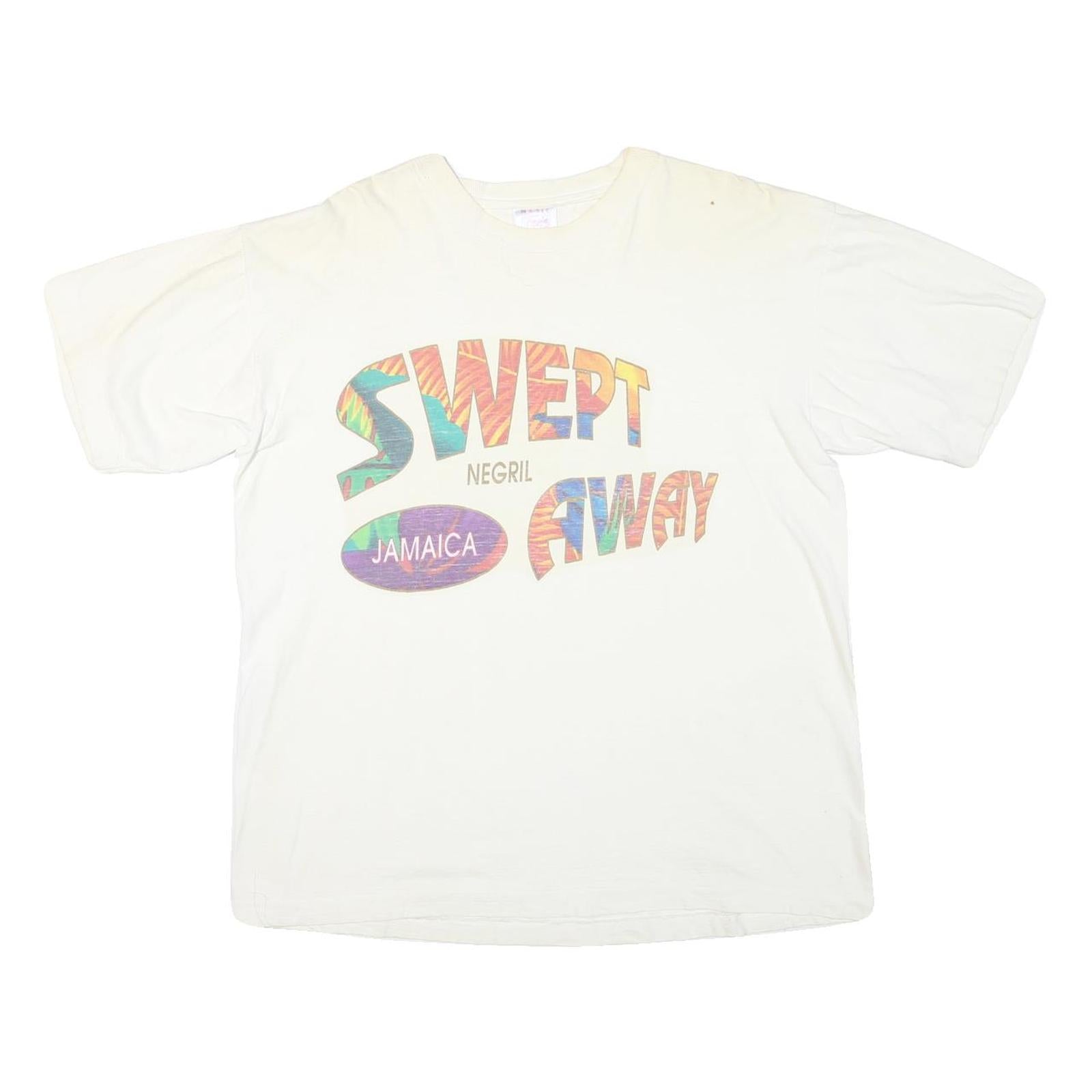 MAGIC Mens White Swept Away Graphic T-Shirt XL Short Sleeve Crew Neck Casual