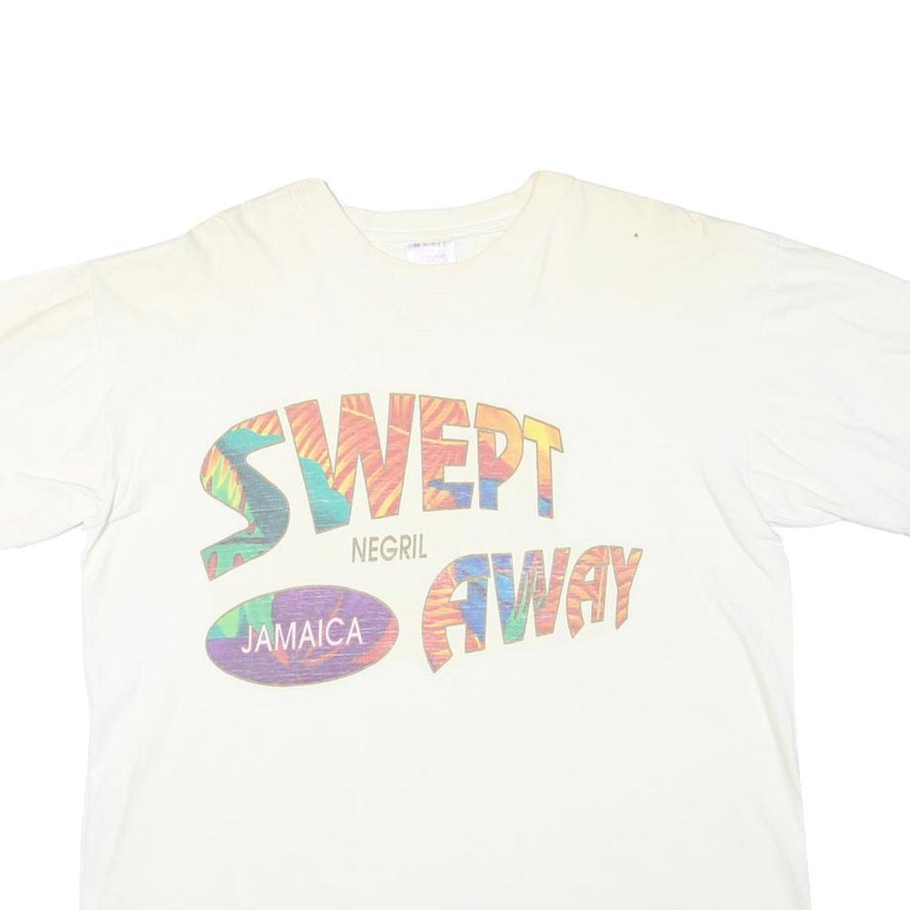 MAGIC Mens White Swept Away Graphic T-Shirt XL Short Sleeve Crew Neck Casual