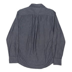 TOMMY HILFIGER Mens Blue Cotton Blend Shirt M Classic Button Pocket Casual