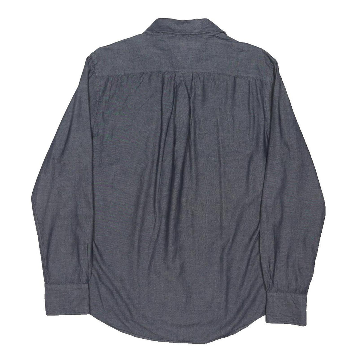 TOMMY HILFIGER Mens Blue Cotton Blend Shirt M Classic Button Pocket Casual