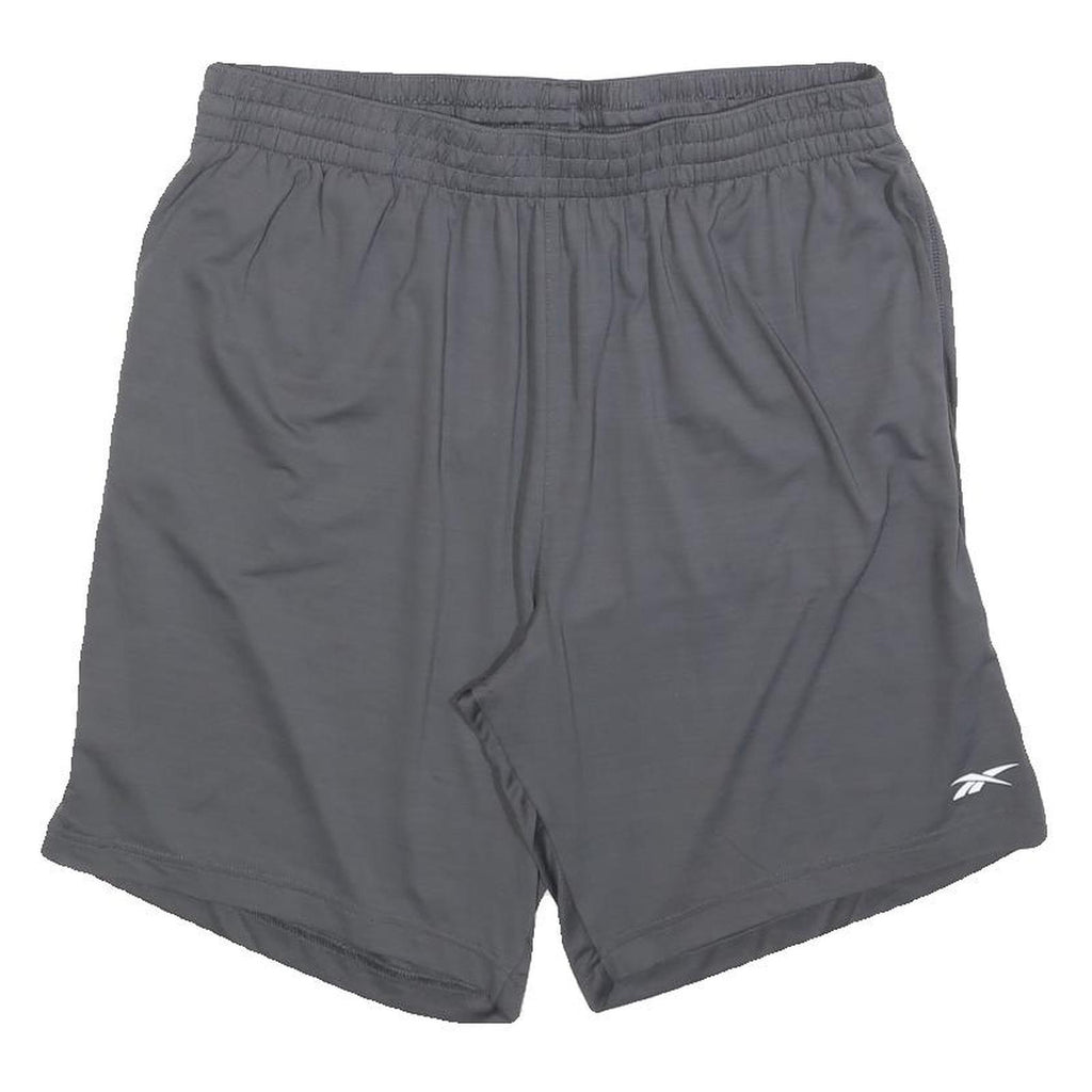 REEBOK Mens Shorts Grey Casual Polyester L W30 Speedwick Athletic Wear