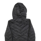 NAUTICA Womens Black Quilted Zip Jacket S Polyester Blend Hooded
