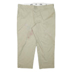 DICKIES Mens Cotton Blend Beige Regular Fit Straight Leg Trousers W43 L26 Casual