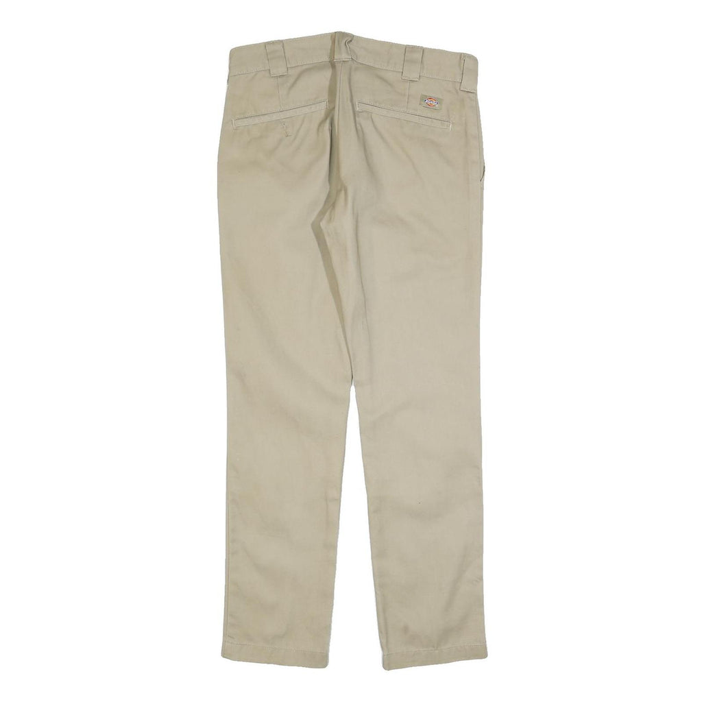 DICKIES Mens Cotton Blend Beige Slim Slim Fit Trousers W31 L32 Workwear Casual