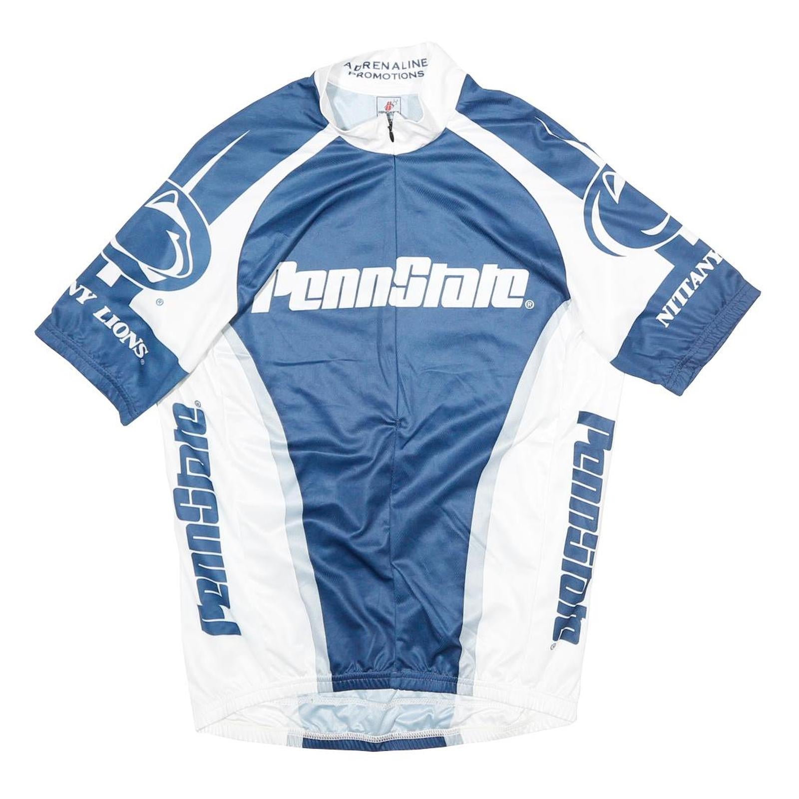 HINCAPIE Mens Blue & White Penn State Cycling Jersey M Short Sleeve Zip Collar