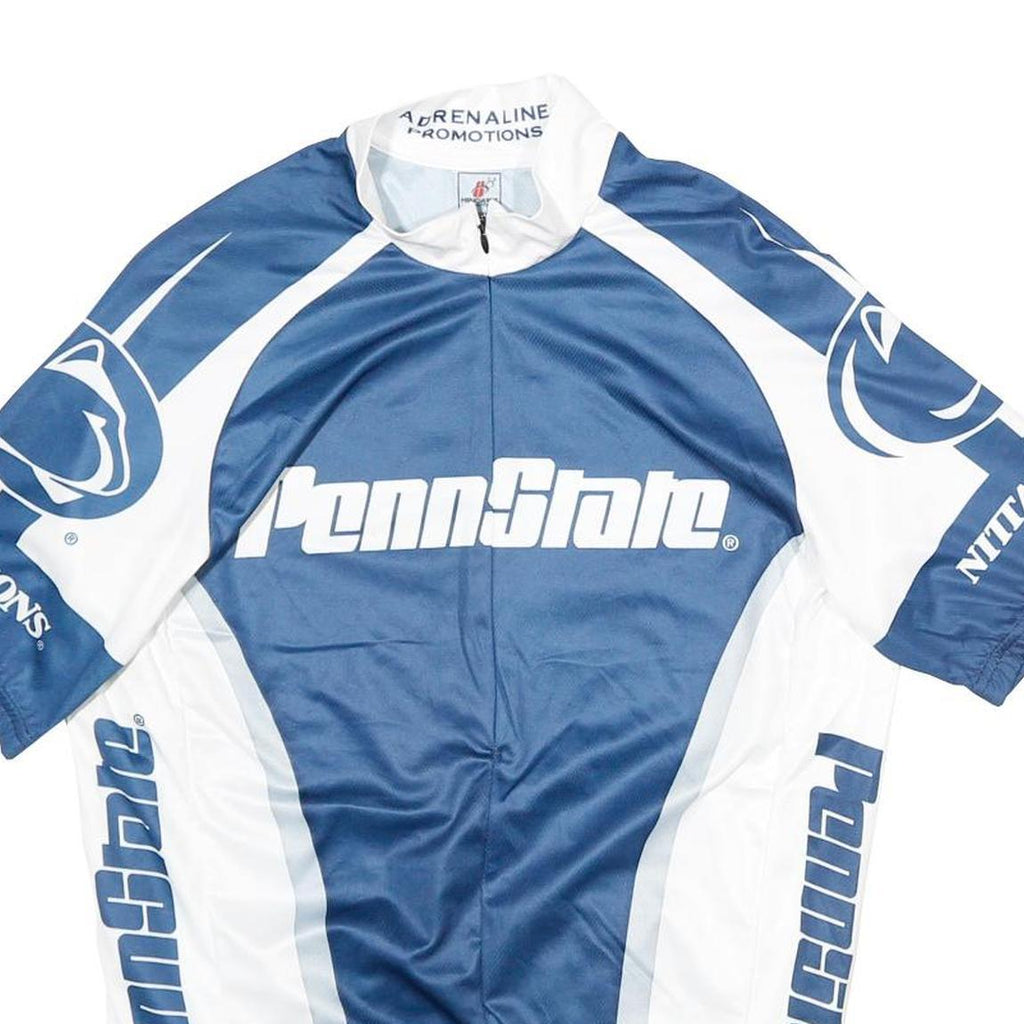 HINCAPIE Mens Blue & White Penn State Cycling Jersey M Short Sleeve Zip Collar