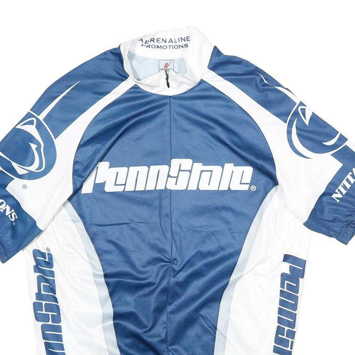 HINCAPIE Mens Blue & White Penn State Cycling Jersey M Short Sleeve Zip Collar