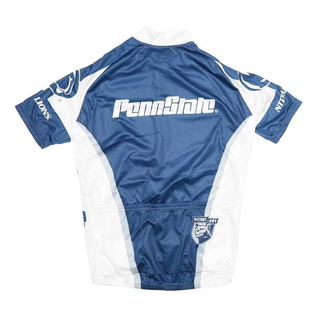 HINCAPIE Mens Blue & White Penn State Cycling Jersey M Short Sleeve Zip Collar