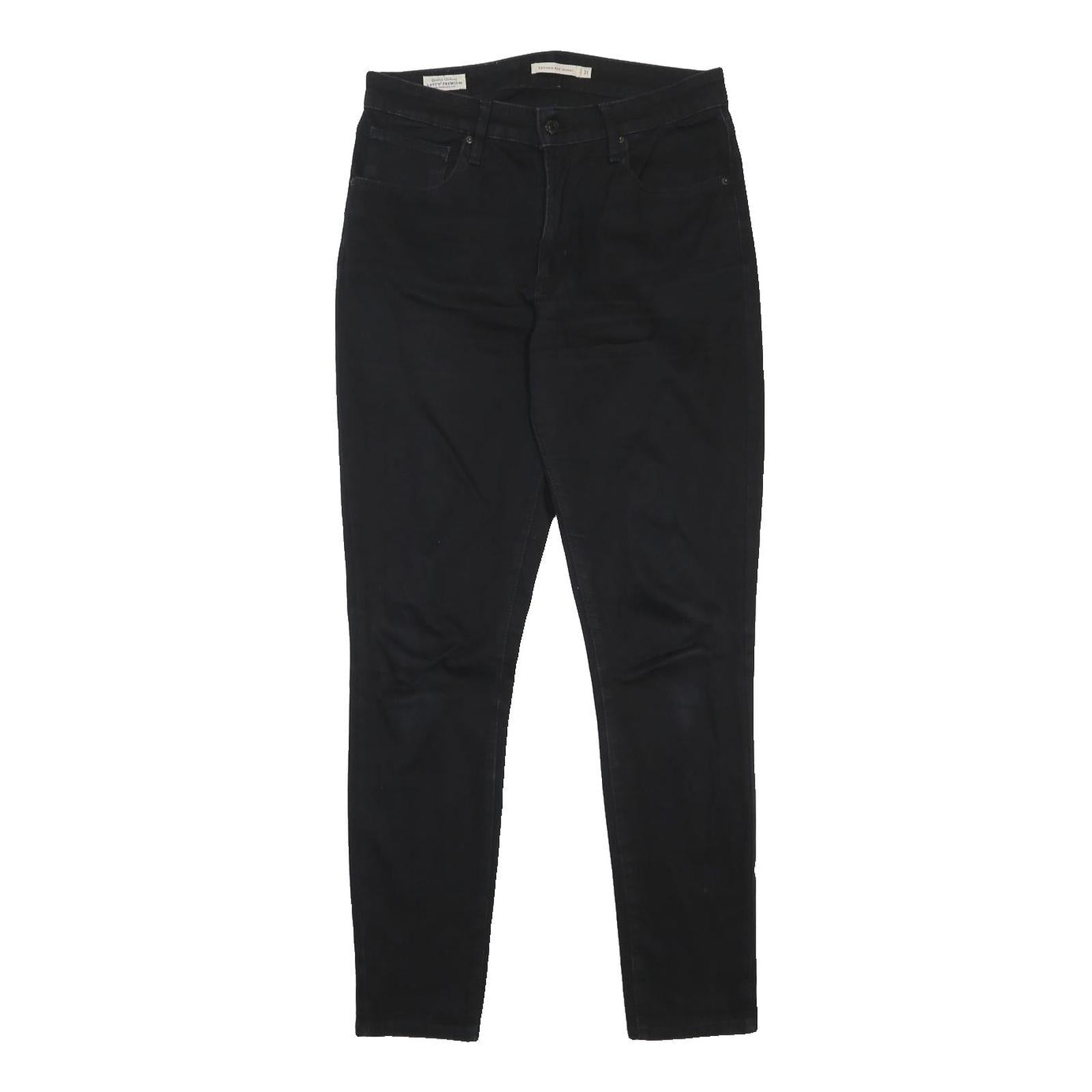 LEVI'S 721 BIG E Womens Jeans Black Slim Skinny Denim W31 L30 Zip Cotton Blend