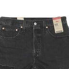 LEVI'S Womens Black Denim 501 Shorts M W32 Classic Fit Cotton Blend Casual