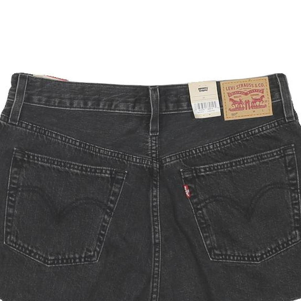 LEVI'S Womens Black Denim 501 Shorts M W32 Classic Fit Cotton Blend Casual