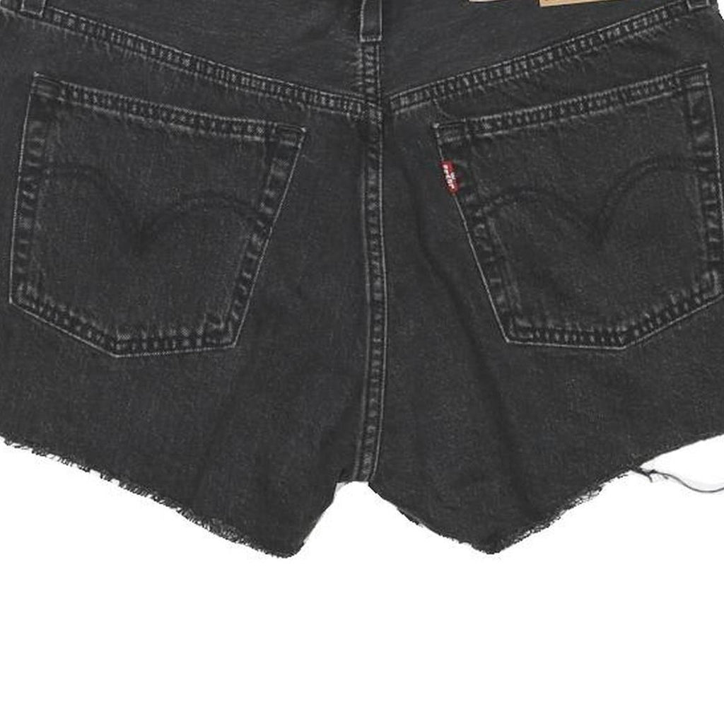 LEVI'S Womens Black Denim 501 Shorts M W32 Classic Fit Cotton Blend Casual