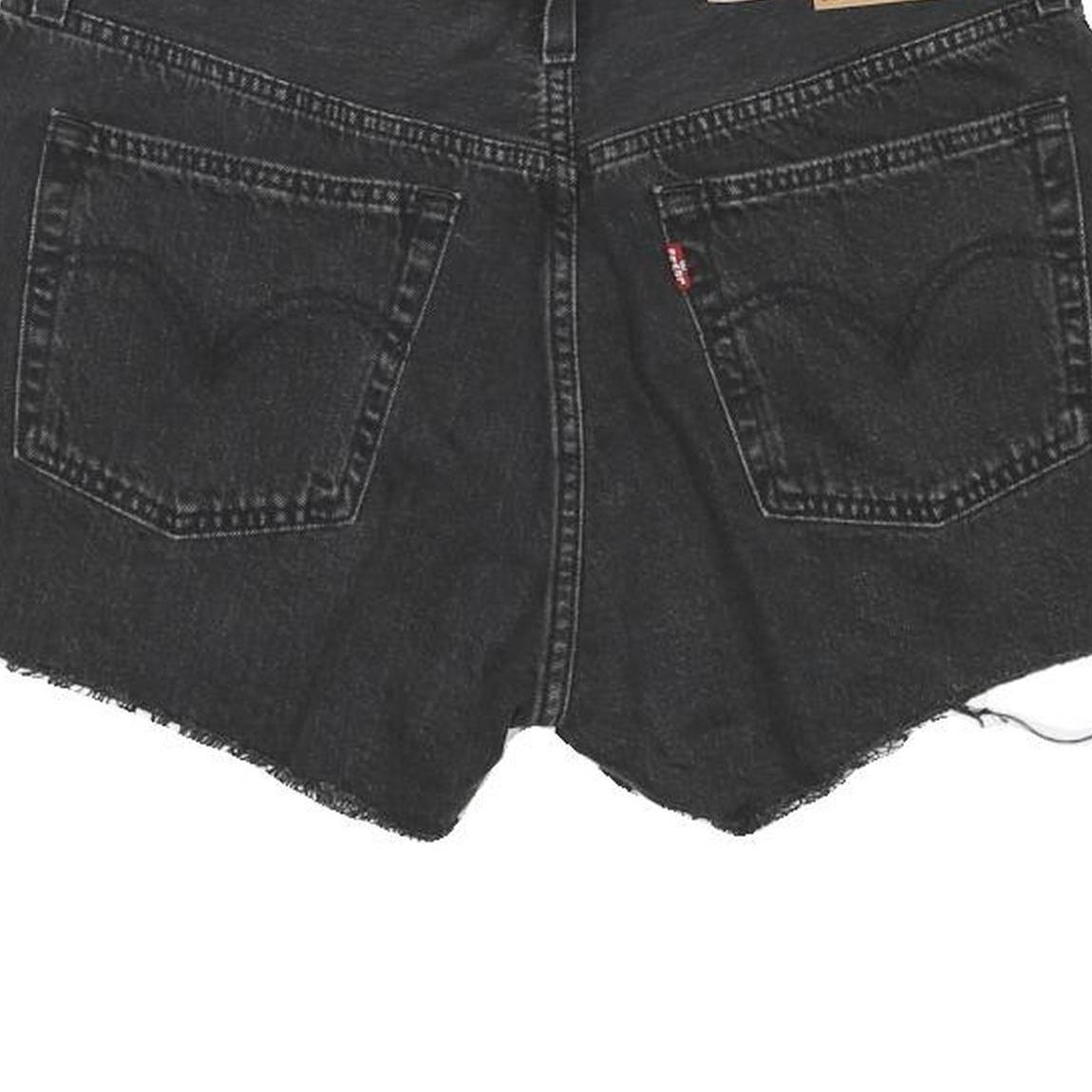 LEVI'S Womens Black Denim 501 Shorts M W32 Classic Fit Cotton Blend Casual