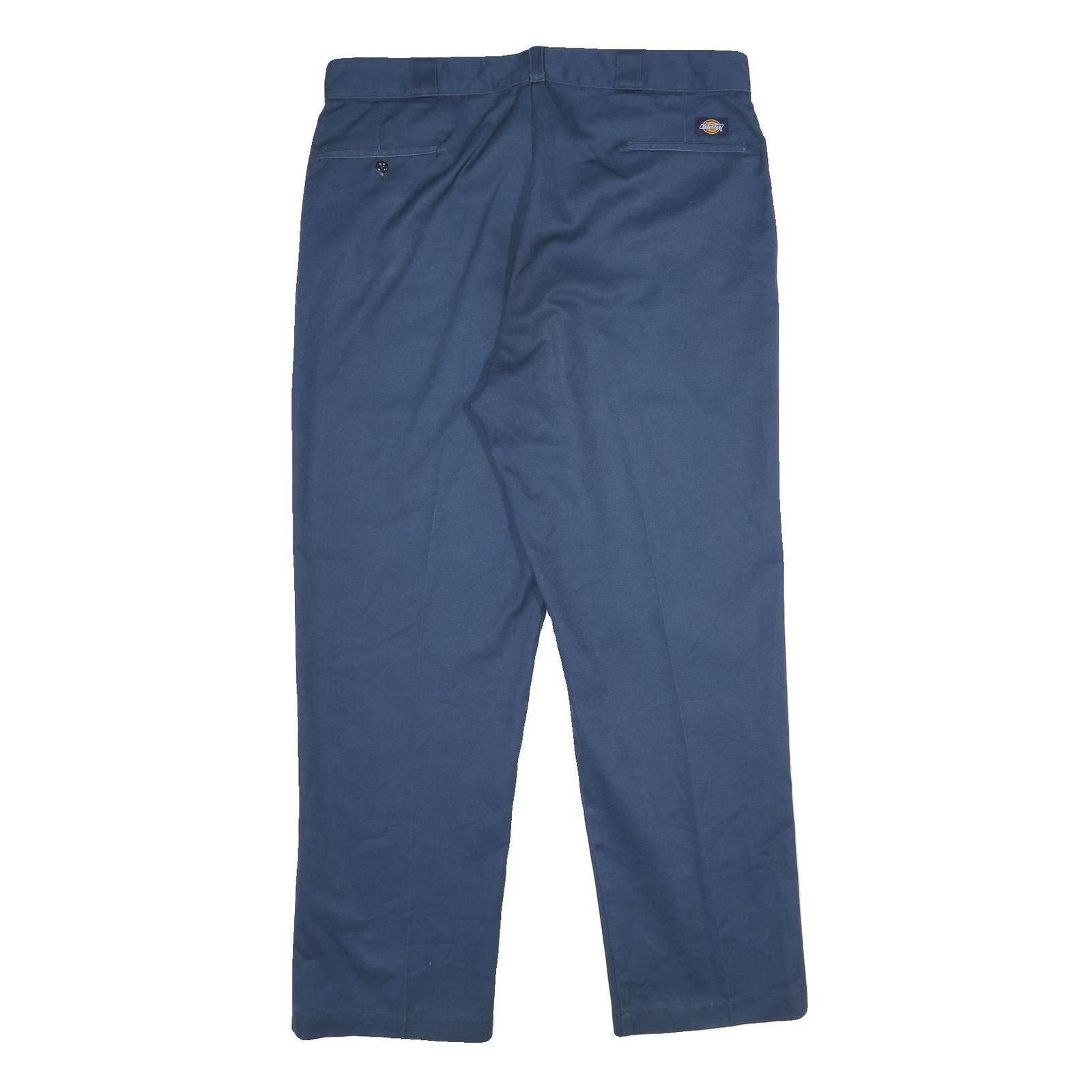 DICKIES Mens Classic Navy Blue Trousers W40 L32 Zip Closure Workwear