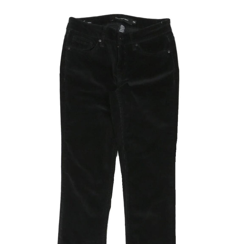 CALVIN KLEIN JEANS Womens Cotton Blend Black Regular Fit Skinny Trousers W28 L30