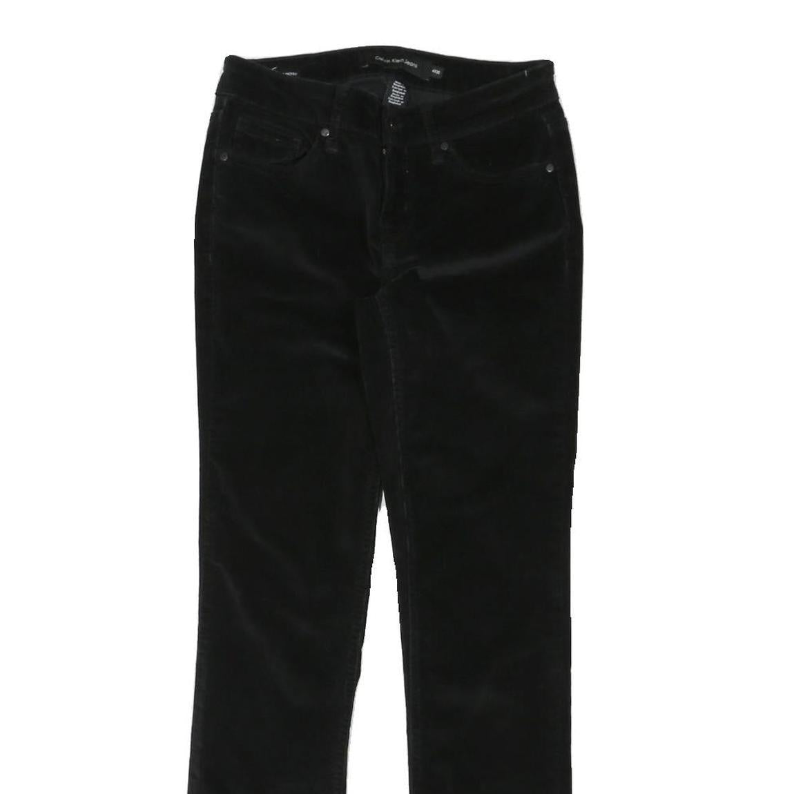 CALVIN KLEIN JEANS Womens Cotton Blend Black Regular Fit Skinny Trousers W28 L30