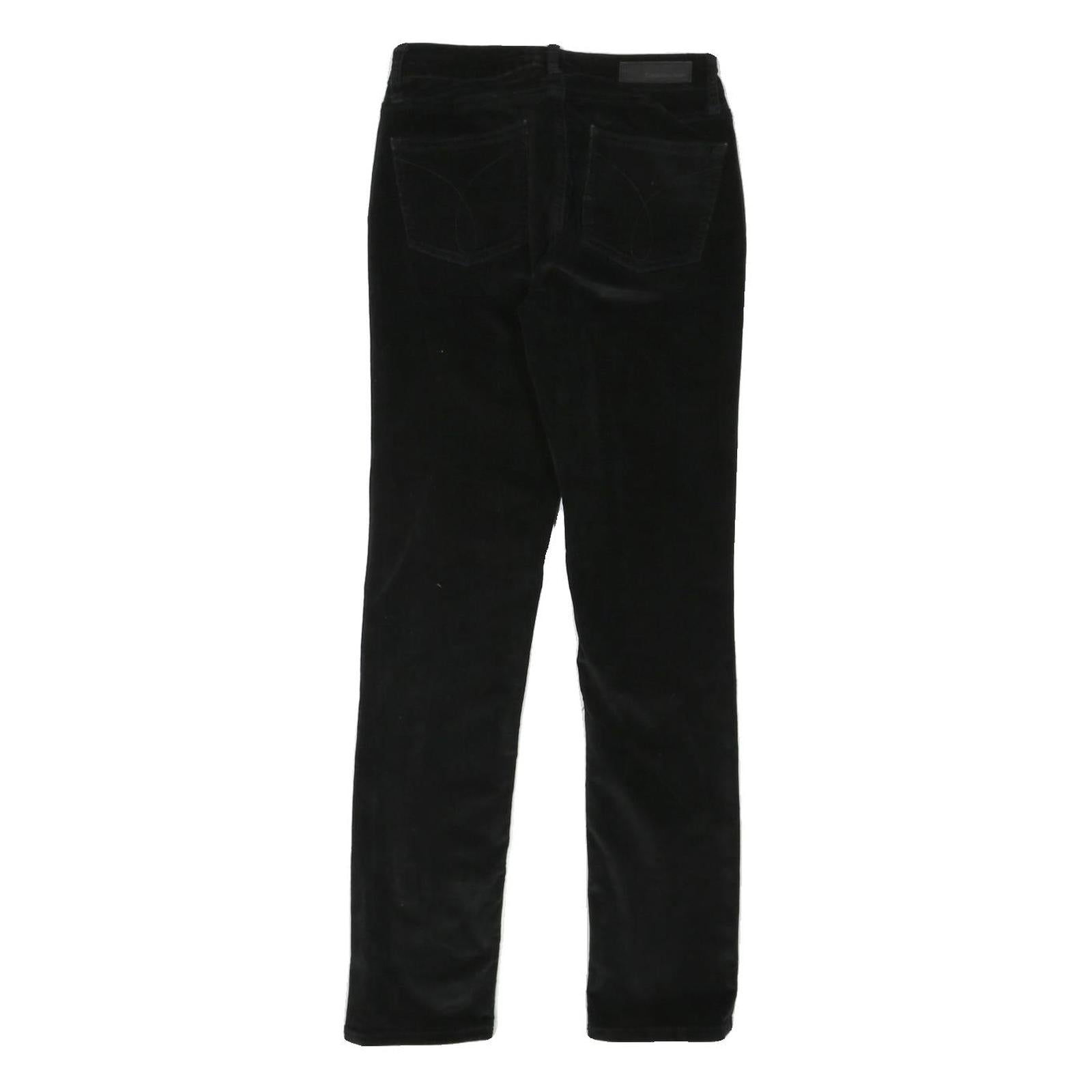 CALVIN KLEIN JEANS Womens Cotton Blend Black Regular Fit Skinny Trousers W28 L30