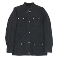 POLO RALPH LAUREN Womens Black Classic Cotton Blend Zip Jacket M Plain Pocketed