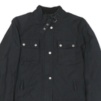 POLO RALPH LAUREN Womens Black Classic Cotton Blend Zip Jacket M Plain Pocketed