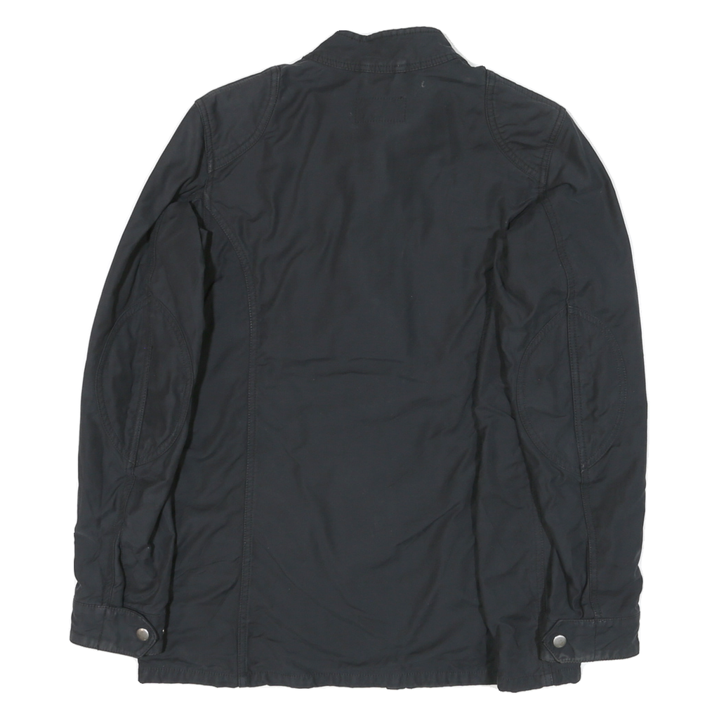 POLO RALPH LAUREN Womens Black Classic Cotton Blend Zip Jacket M Plain Pocketed