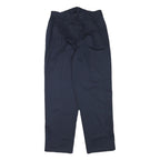 Womens Relaxed Navy Blue Cotton Blend Trousers W29 L30 Zip Closure