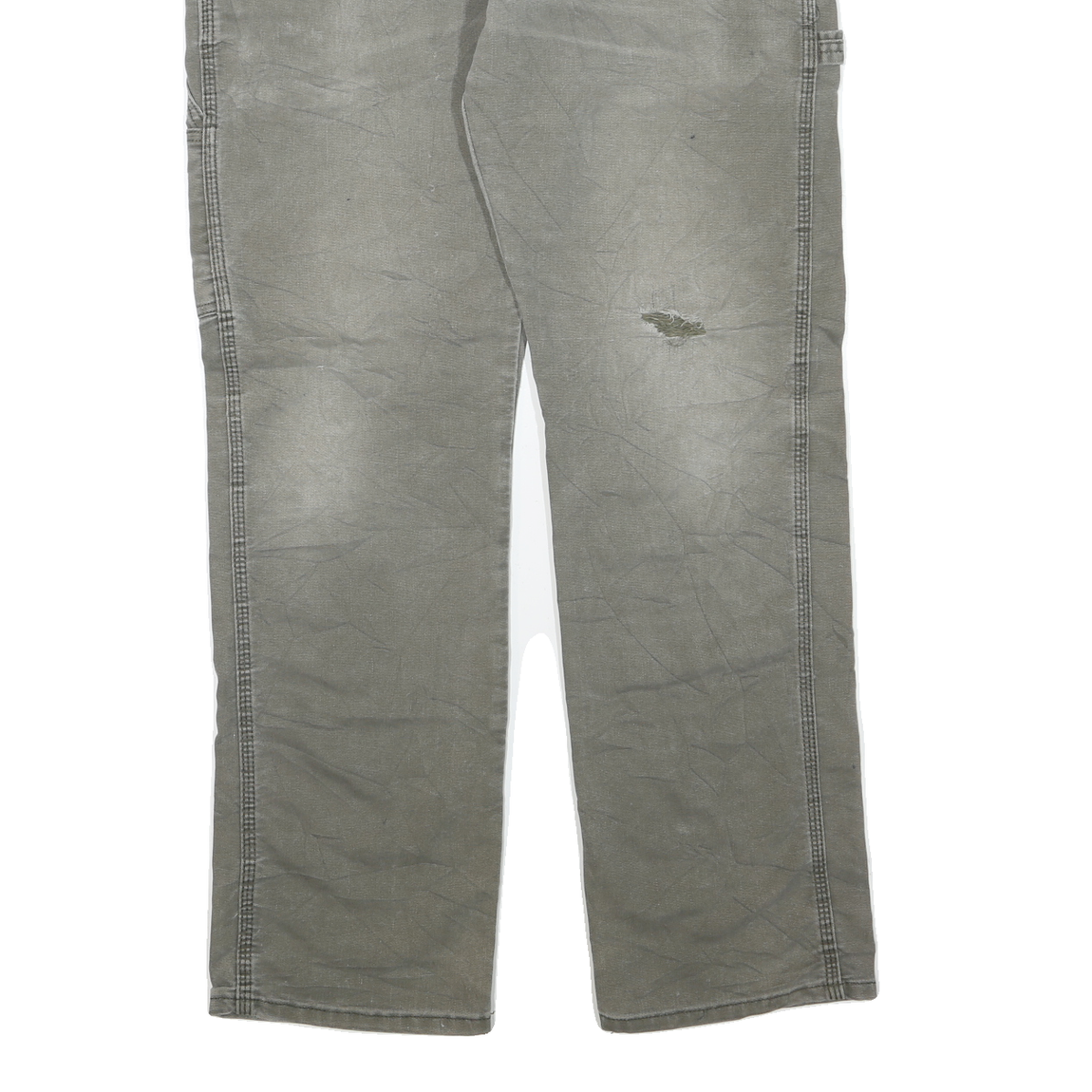 DICKIES Mens Regular Fit Workwear Jeans Grey Cotton Blend W36 L32 Flex Zip