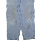 CARHARTT Mens Loose Light Blue Denim Jeans W40 L28 Workwear Zip Closure