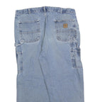 CARHARTT Mens Loose Light Blue Denim Jeans W40 L28 Workwear Zip Closure