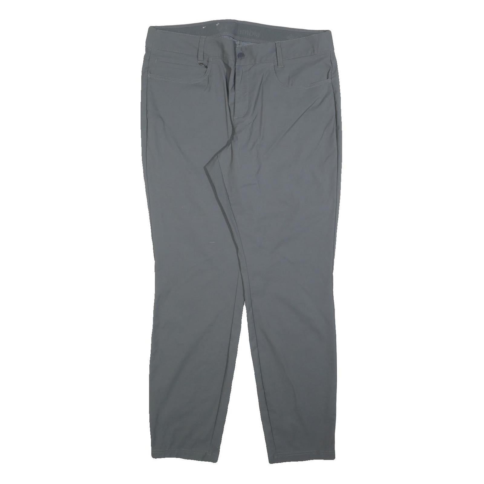 COLUMBIA Womens Grey Slim Tapered Trousers W34 L30 Polyester Outdoor Zip