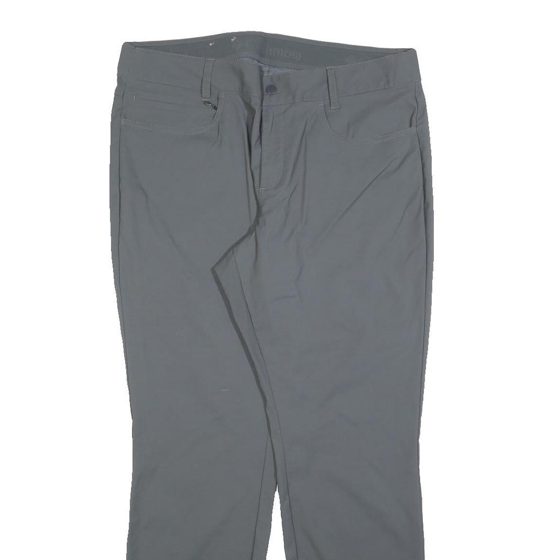 COLUMBIA Womens Grey Slim Tapered Trousers W34 L30 Polyester Outdoor Zip