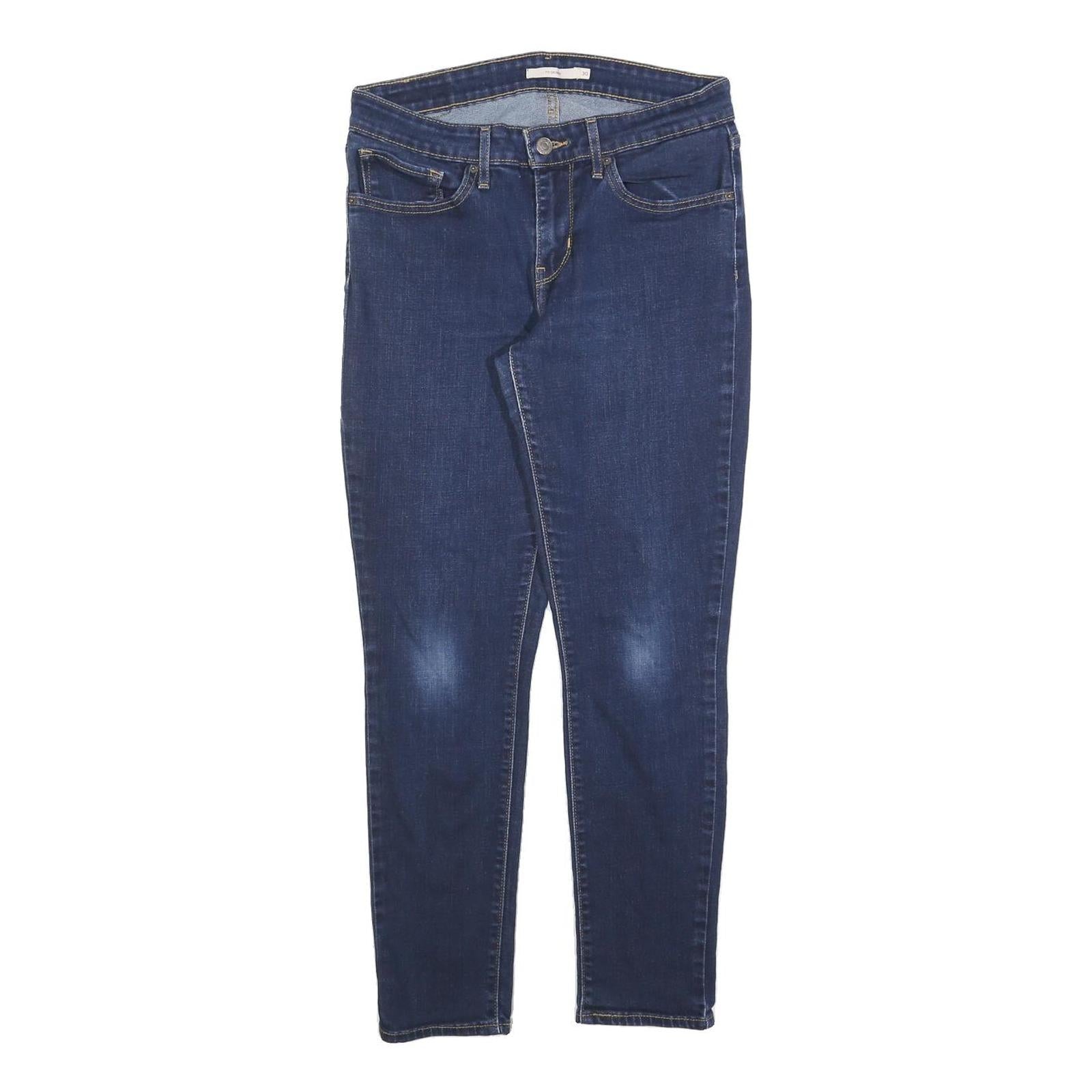 LEVI'S 711 Womens Slim Skinny Denim Dark Jeans W30 L27 Zip Cotton Blend
