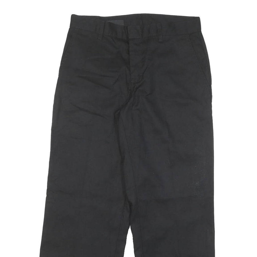 DICKIES Womens Black Regular Fit Straight Leg Cotton Blend Trousers W28 L27