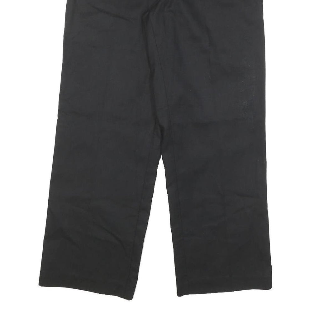 DICKIES Womens Black Regular Fit Straight Leg Cotton Blend Trousers W28 L27