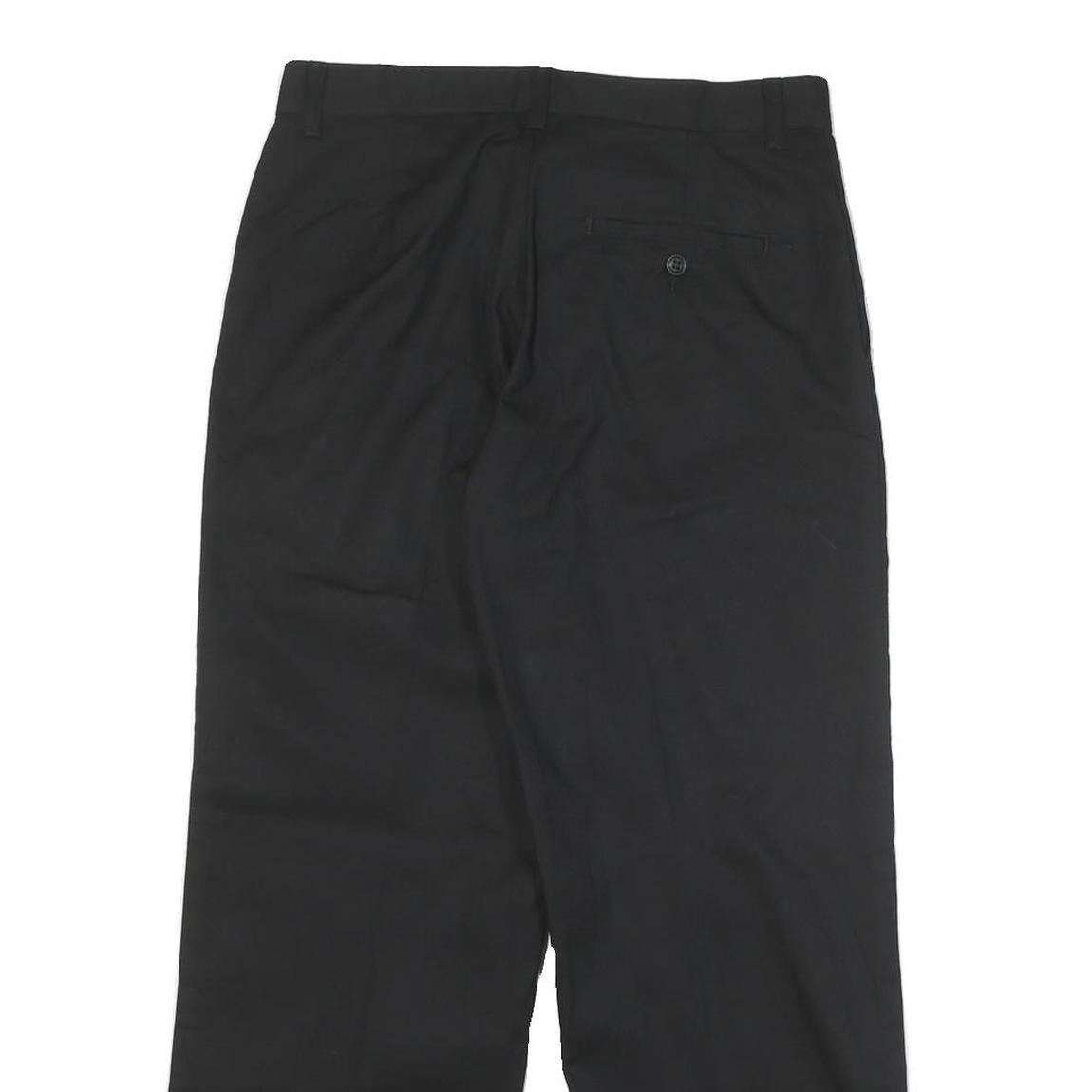 DICKIES Womens Black Regular Fit Straight Leg Cotton Blend Trousers W28 L27