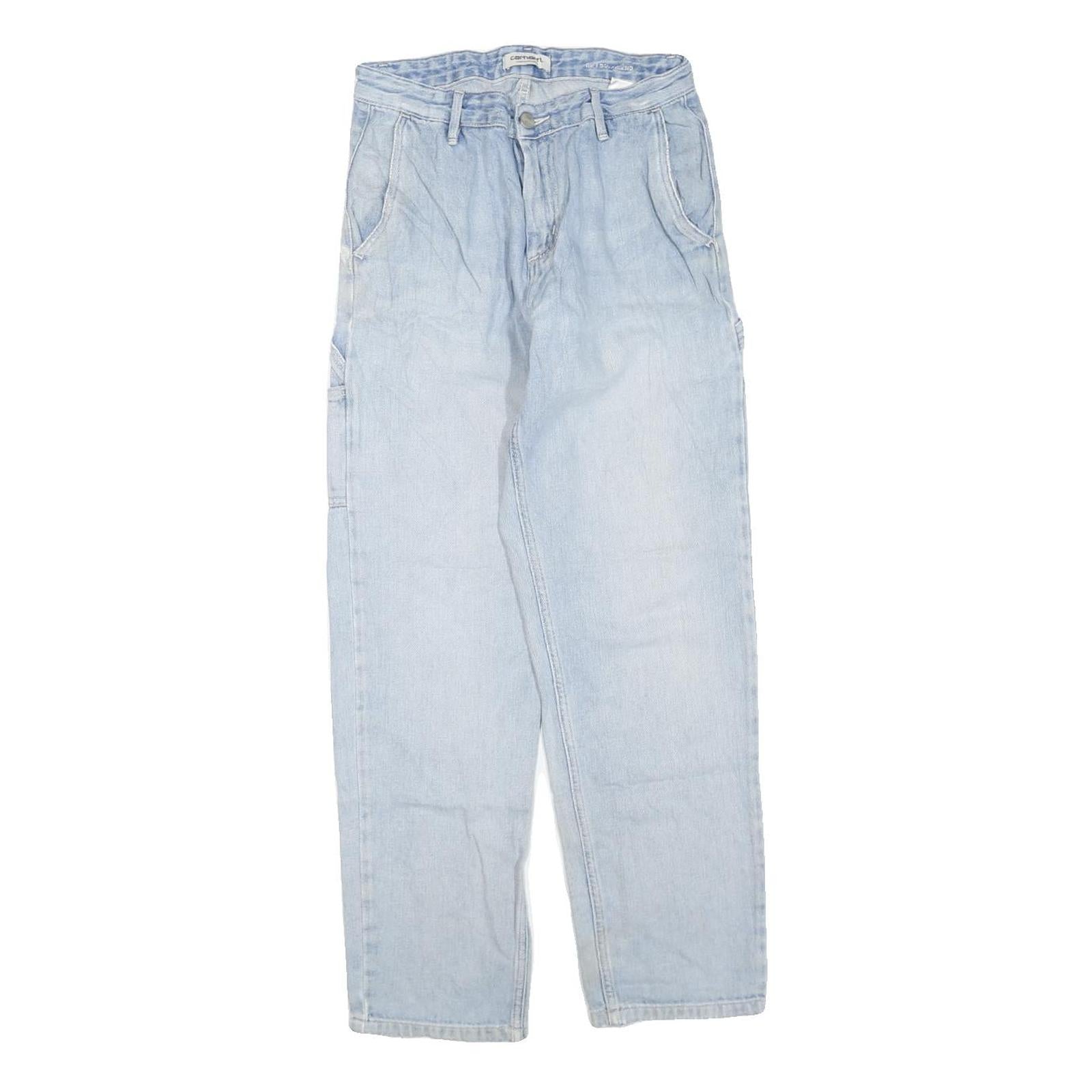CARHARTT Womens Blue Denim Regular Fit Straight Leg Cotton Blend Light W26 L27