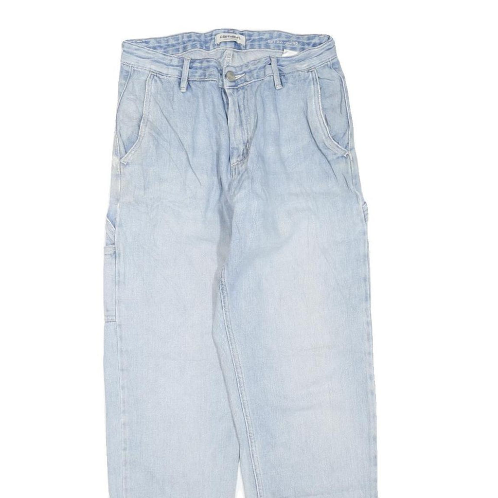 CARHARTT Womens Blue Denim Regular Fit Straight Leg Cotton Blend Light W26 L27