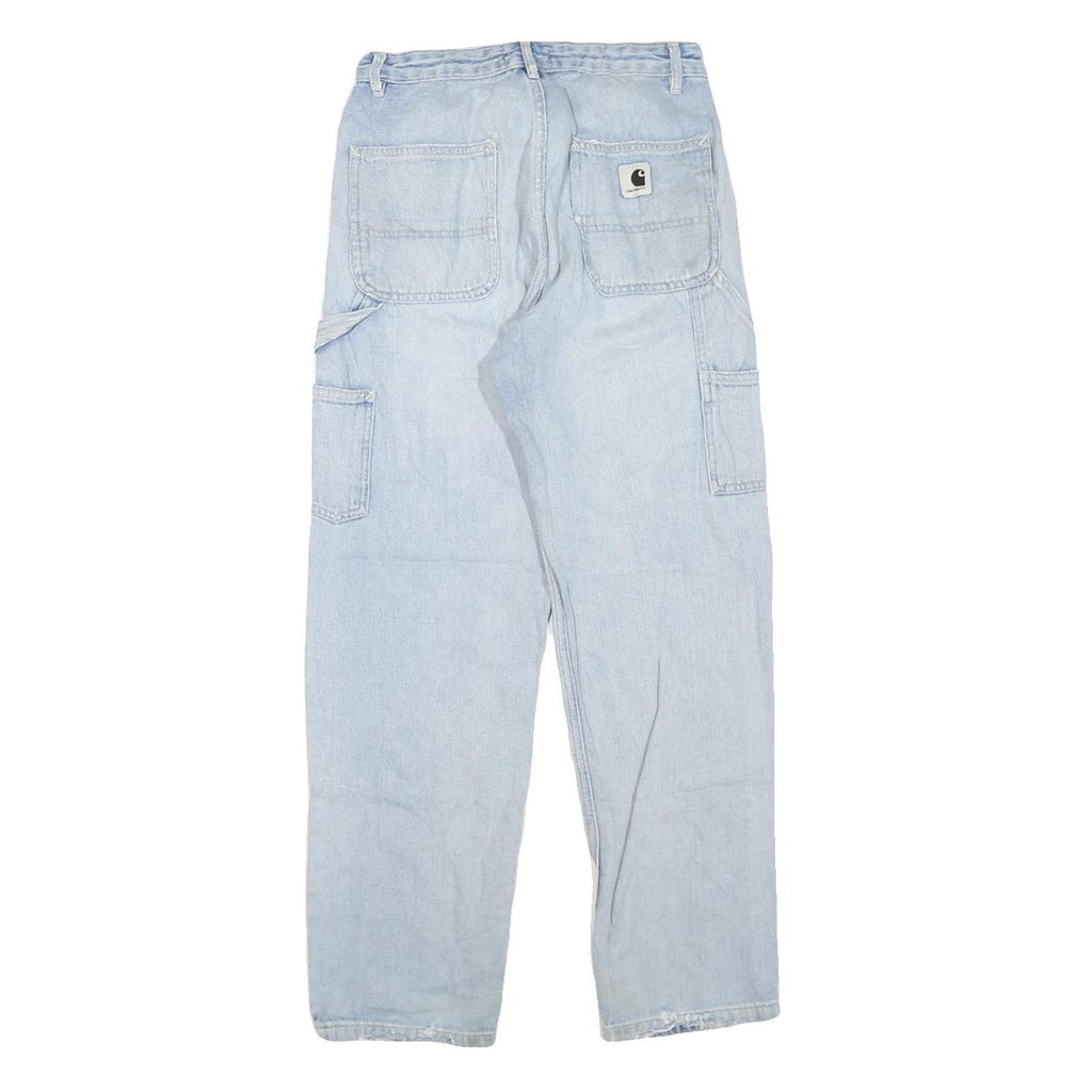 CARHARTT Womens Blue Denim Regular Fit Straight Leg Cotton Blend Light W26 L27