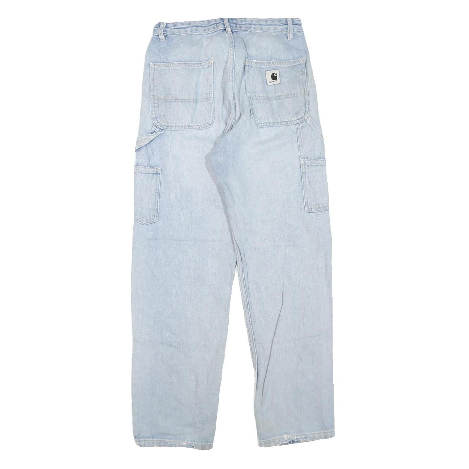 CARHARTT Womens Blue Denim Regular Fit Straight Leg Cotton Blend Light W26 L27