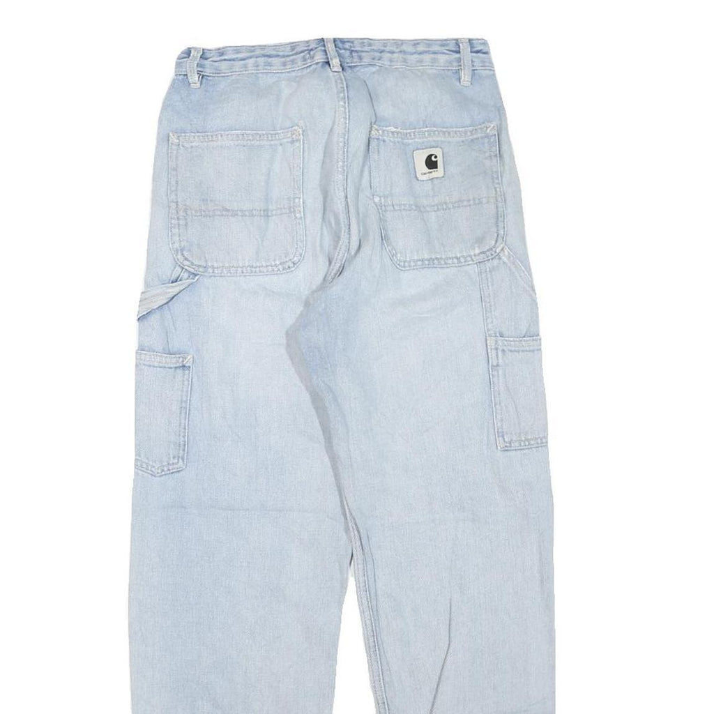 CARHARTT Womens Blue Denim Regular Fit Straight Leg Cotton Blend Light W26 L27