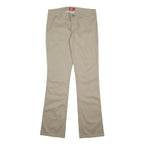 DICKIES Womens Regular Beige Cotton Blend Zip Trousers W32 L34