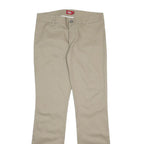 DICKIES Womens Regular Beige Cotton Blend Zip Trousers W32 L34